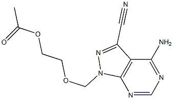 4-Amino-1-(2-acetyloxyethoxymethyl)-1H-pyrazolo[3,4-d]pyrimidine-3-carbonitrile Struktur