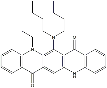 6-(Dibutylamino)-5-ethyl-5,12-dihydroquino[2,3-b]acridine-7,14-dione Struktur