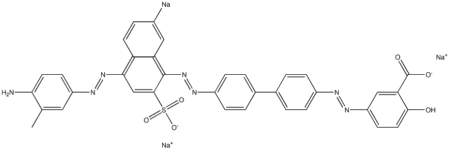 5-[[4'-[[4-[(4-Amino-3-methylphenyl)azo]-7-sodiosulfo-1-naphthalenyl]azo]-1,1'-biphenyl-4-yl]azo]-2-hydroxybenzoic acid sodium salt Struktur