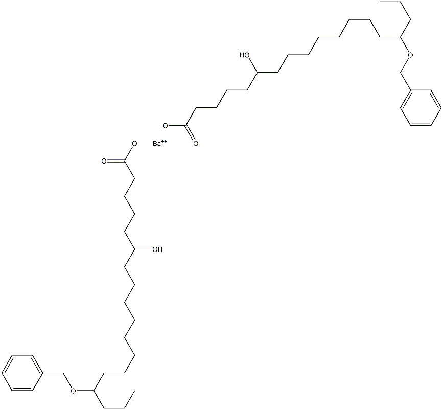 Bis(15-benzyloxy-6-hydroxystearic acid)barium salt Struktur