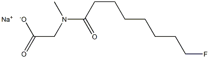 N-(8-Fluorooctanoyl)-N-methylglycine sodium salt Struktur