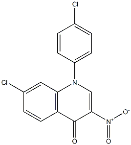 3-Nitro-1-(4-chlorophenyl)-7-chloroquinolin-4(1H)-one Struktur