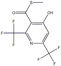 2,6-Bis(trifluoromethyl)-4-hydroxy-3-pyridinethiocarboxylic acid S-methyl ester Struktur