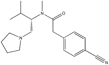 2-(4-Cyanophenyl)-N-methyl-N-[(S)-2-methyl-1-(1-pyrrolidinylmethyl)propyl]acetamide Struktur