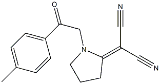 [1-[2-Oxo-2-(4-methylphenyl)ethyl]pyrrolidin-2-ylidene]malononitrile Struktur