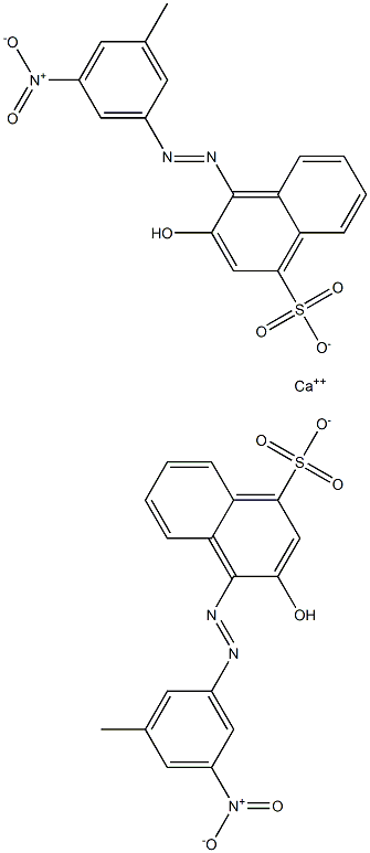 Bis[1-[(3-methyl-5-nitrophenyl)azo]-2-hydroxy-4-naphthalenesulfonic acid]calcium salt Struktur