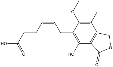 5-[(Z)-5-Carboxy-2-penten-1-yl]-1,3-dihydro-4-hydroxy-6-methoxy-7-methylisobenzofuran-3-one Struktur