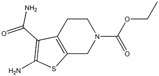 2-Amino-3-carbamoyl-4,5,6,7-tetrahydro-6-ethoxycarbonylthieno[2,3-c]pyridine Struktur