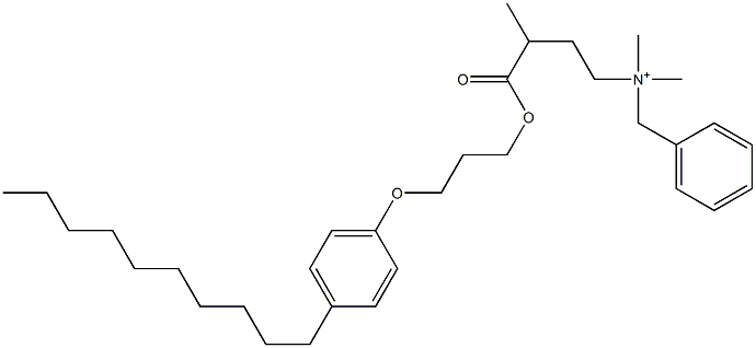 N,N-Dimethyl-N-benzyl-N-[3-[[3-(4-decylphenyloxy)propyl]oxycarbonyl]butyl]aminium Struktur