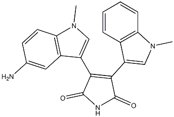 3-(5-Amino-1-methyl-1H-indol-3-yl)-4-(1-methyl-1H-indol-3-yl)-1H-pyrrole-2,5-dione Struktur