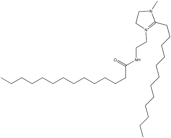 2-Dodecyl-4,5-dihydro-1-methyl-3-[2-[(1-oxotetradecyl)amino]ethyl]-1H-imidazol-3-ium Struktur