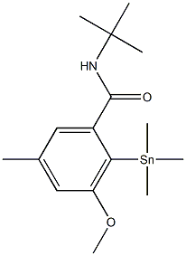 3-Methoxy-5-methyl-2-(trimethylstannyl)-N-tert-butylbenzamide Struktur