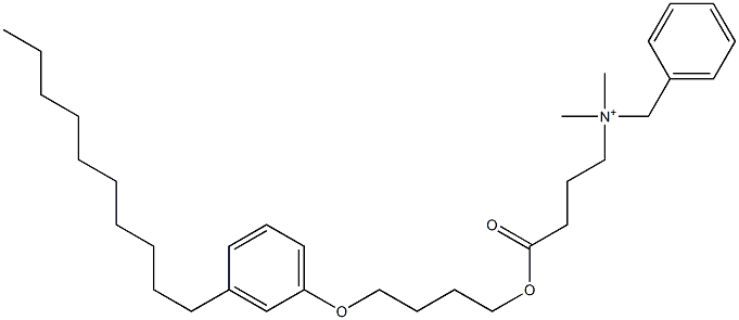 N,N-Dimethyl-N-benzyl-N-[3-[[4-(3-decylphenyloxy)butyl]oxycarbonyl]propyl]aminium Struktur