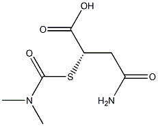 (-)-N,N-Dimethylthiocarbamic acid S-[(S)-1-carboxy-2-(aminocarbonyl)ethyl] ester Struktur