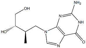 2-Amino-9-[(2R,3S)-3,4-dihydroxy-2-methylbutyl]-1,9-dihydro-6H-purin-6-one Struktur