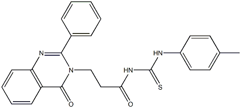 1-[3-(4-Oxo-2-phenyl-3,4-dihydroquinazolin-3-yl)propionyl]-3-(p-tolyl)thiourea Struktur