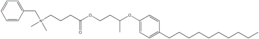 N,N-Dimethyl-N-benzyl-N-[3-[[3-(4-decylphenyloxy)butyl]oxycarbonyl]propyl]aminium Struktur