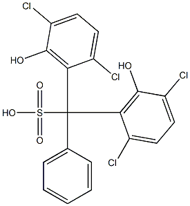 Bis(2,5-dichloro-6-hydroxyphenyl)phenylmethanesulfonic acid Struktur