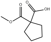 1-Methoxycarbonylcyclopentanecarboxylic acid Struktur