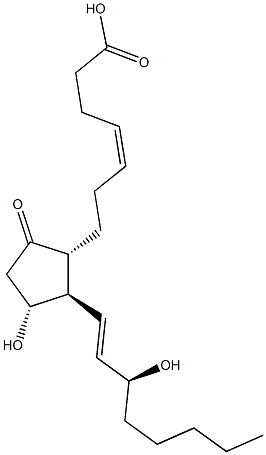 (4Z,11R,13E,15S)-11,15-Dihydroxy-9-oxoprosta-4,13-dien-1-oic acid Struktur