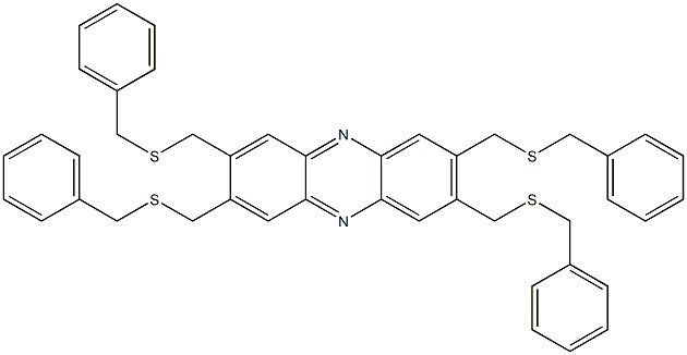 2,3,7,8-Tetrakis[(benzylthio)methyl]phenazine Struktur