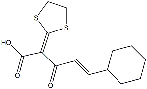 2-(1,3-Dithiolan-2-ylidene)-3-oxo-5-cyclohexyl-4-pentenoic acid Struktur