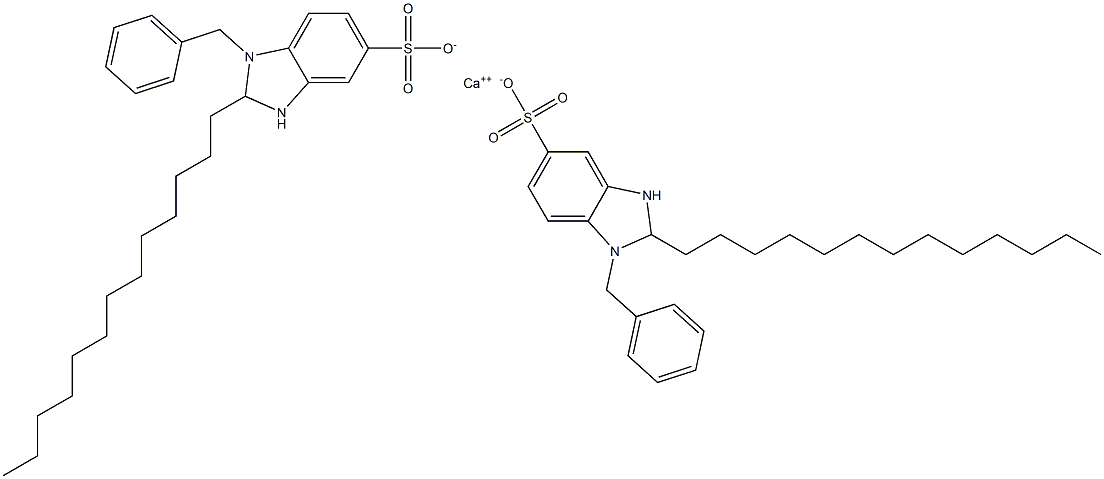 Bis(1-benzyl-2,3-dihydro-2-tridecyl-1H-benzimidazole-5-sulfonic acid)calcium salt Struktur