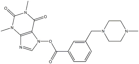 3,7-Dihydro-1,3-dimethyl-2,6-dioxo-1H-purin-7-ol 3-[(4-methylpiperazin-1-yl)methyl]benzoate Struktur