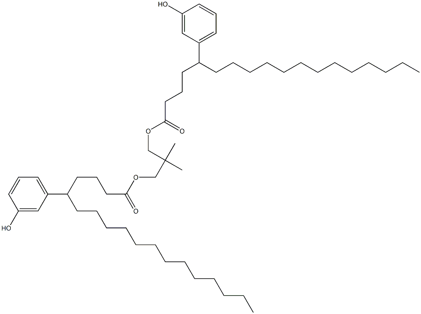 Bis[5-(3-hydroxyphenyl)stearic acid]2,2-dimethylpropane-1,3-diyl ester Struktur