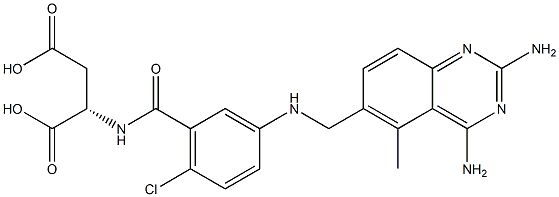 N-[3-[[(2,4-Diamino-5-methylquinazolin-6-yl)methyl]amino]6-chlorobenzoyl]-L-aspartic acid Struktur