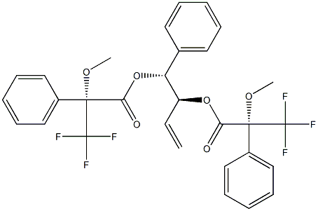 Bis[(2R)-2-methoxy-2-phenyl-3,3,3-trifluoropropanoic acid](3S,4R)-4-phenyl-1-butene-3,4-diyl ester Struktur