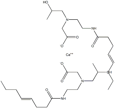 Bis[N-(2-hydroxypropyl)-N-[2-(4-octenoylamino)ethyl]aminoacetic acid]calcium salt Struktur