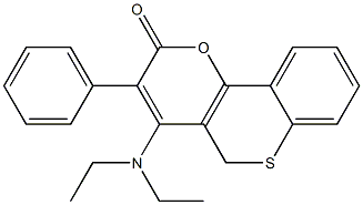 3-Phenyl-4-(diethylamino)-2H,5H-[1]benzothiopyrano[4,3-b]pyran-2-one Struktur