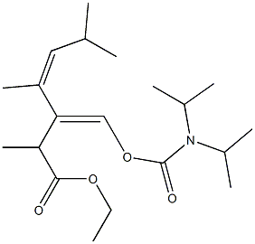 (3E,4Z)-3-[[(Diisopropylamino)carbonyloxy]methylene]-2,4,6-trimethyl-4-heptenoic acid ethyl ester Struktur