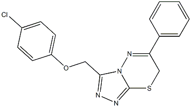 6-Phenyl-3-(4-chlorophenoxymethyl)-7H-1,2,4-triazolo[3,4-b][1,3,4]thiadiazine Struktur