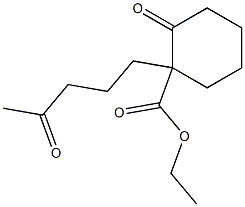 2-Oxo-1-(4-oxopentyl)cyclohexanecarboxylic acid ethyl ester Struktur