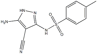 5-Amino-3-(4-methylphenylsulfonylamino)-1H-pyrazole-4-carbonitrile Struktur