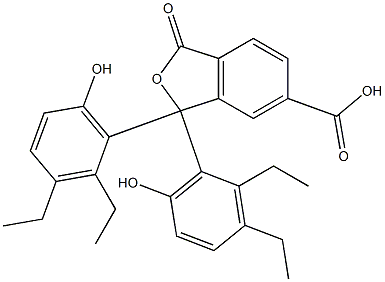 1,1-Bis(2,3-diethyl-6-hydroxyphenyl)-1,3-dihydro-3-oxoisobenzofuran-6-carboxylic acid Struktur