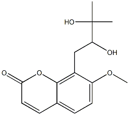 7-Methoxy-8-(2,3-dihydroxy-3-methylbutyl)-2H-1-benzopyran-2-one Struktur