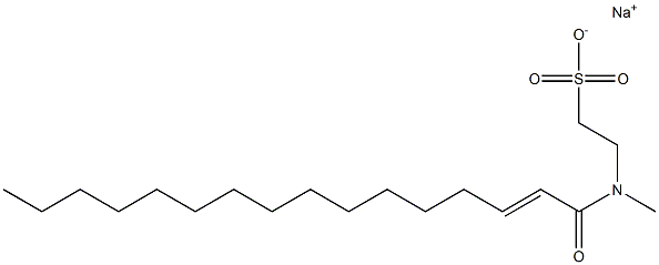 N-(2-Hexadecenoyl)-N-methyltaurine sodium salt Struktur