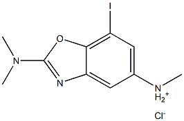 2-Dimethylamino-7-iodo-benzooxazol-5-ylmethyl-ammonium chloride Struktur