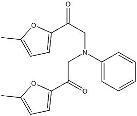 1-(5-METHYL-FURAN-2-YL)-2-([2-(5-METHYL-FURAN-2-YL)-2-OXO-ETHYL]-PHENYL-AMINO)-ETHANONE Struktur