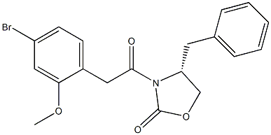 3-[2-(4-BROMO-2-METHOXYPHENYL)ACETYL]-4R-(PHENYLMETHYL)-2-OXAZOLIDINONE Struktur