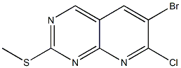 6-Bromo-7-chloro-2-(methylthio)pyrido[2,3-d]pyrimidine Struktur