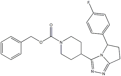 Benzyl 4-(5-(4-fluorophenyl)-6,7-dihydro-5H-pyrrolo[2,1-c][1,2,4]triazol-3-yl)piperidine-1-carboxylate Struktur