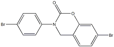 7-bromo-3-(4-bromophenyl)-3,4-dihydro-2H-benzo[e][1,3]oxazin-2-one Struktur