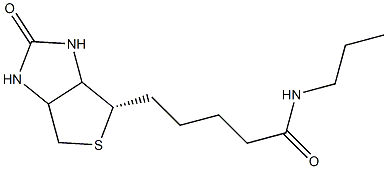 (3S,4S,6R)-5-{2-Oxo-hexahydro-1H-thieno[3,4-d]imidazolidin-4-yl}-N-propylpentanamide Struktur