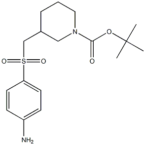 3-(4-Amino-benzenesulfonylmethyl)-piperidine-1-carboxylic acid tert-butyl ester Struktur