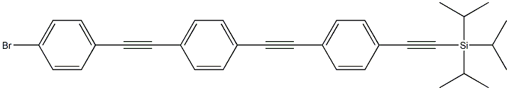 ((4-((4-((4-broMophenyl)ethynyl)phenyl) ethynyl)phenyl)ethynyl)triisopropylsilane Struktur