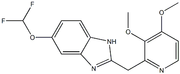 5-(difluoromethoxy)-2-((3,4-dimethoxypyridin-2-yl)methyl)-1H- benzo[d]imidazole Struktur